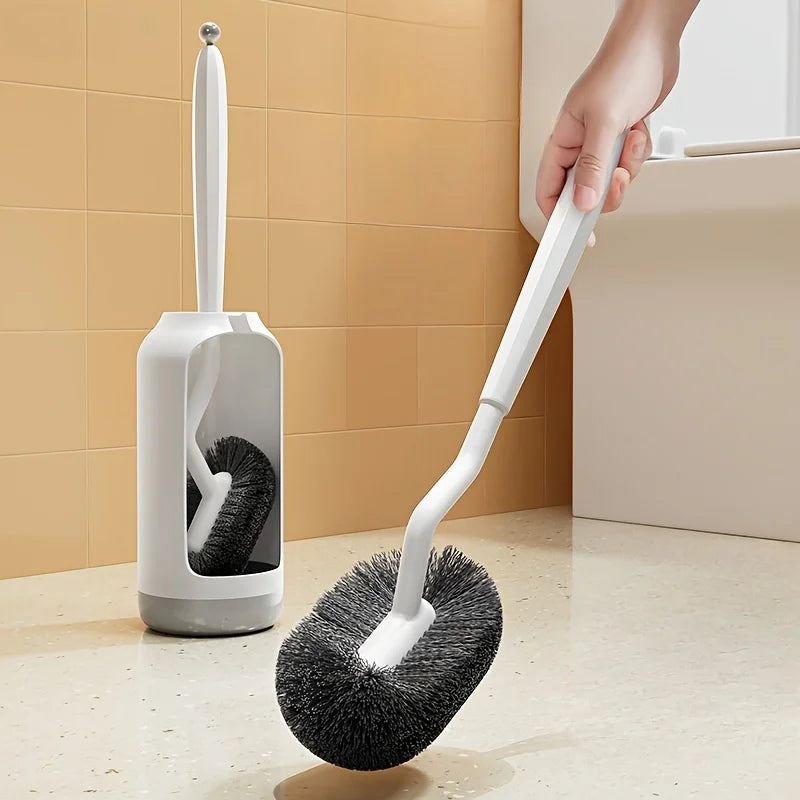 Toilet brush set with base, ergonomic long handle deep cleaning, toilet brush, quick assembly, ventilation base, bathroom tools