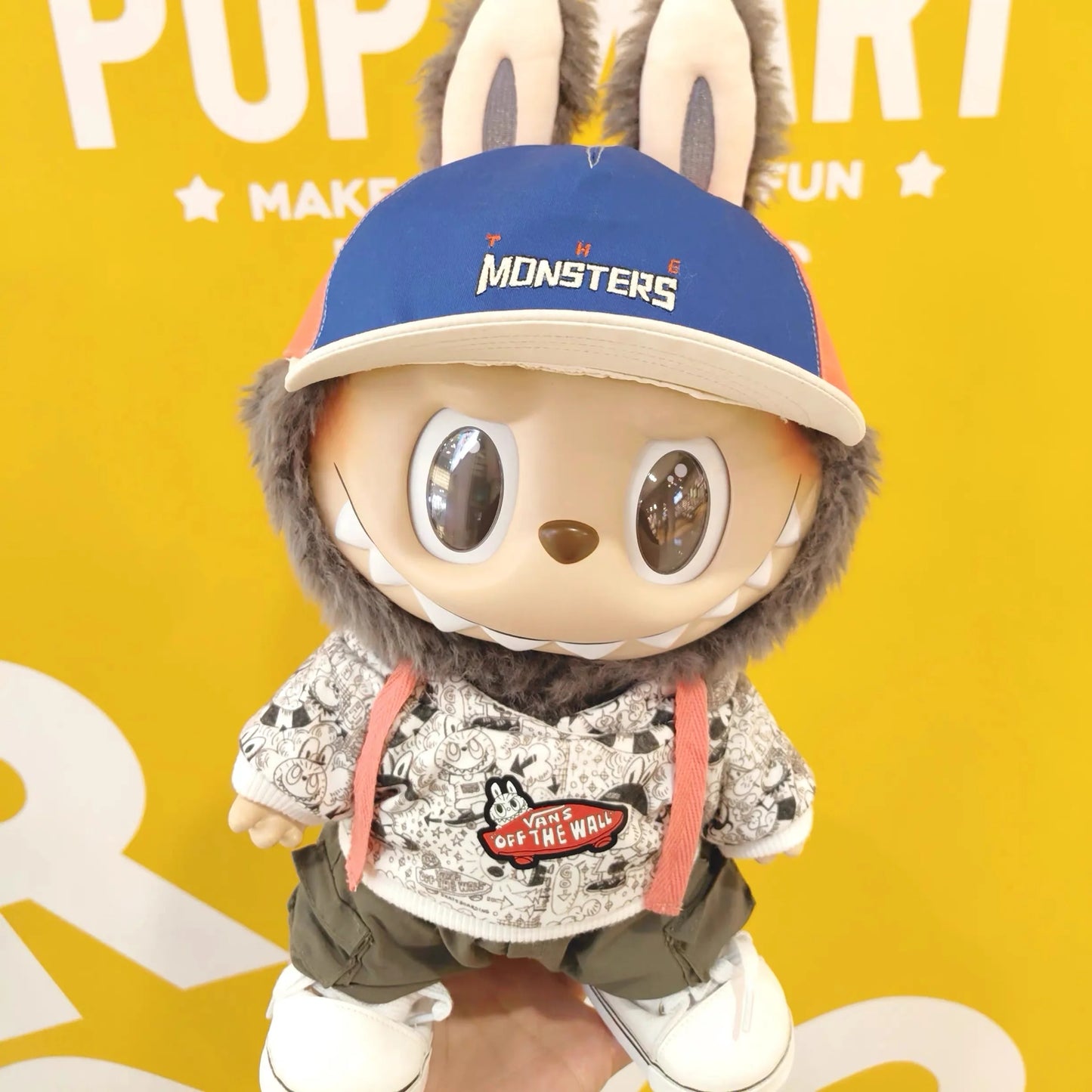 POP MART X VANS Collaboration Original LABUBU Vinyl Plush Doll, Trendy Collectible Gift for Display