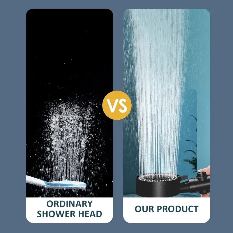 Hot Seller High Pressure Water Saving Five Modes Handheld Shower Head with One-Touch Stop Button Shower Hose Set