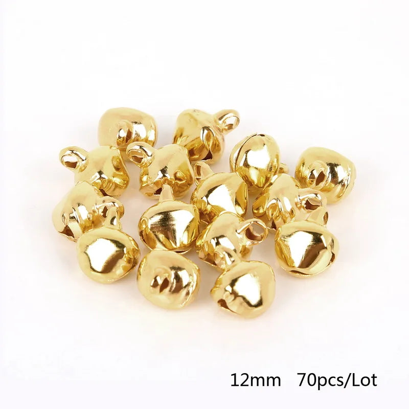 50-300Pcs Gold Jingle Bells Iron Pendants Hanging Christmas Tree Ornaments Christmas Decorations Party DIY Crafts Accessories