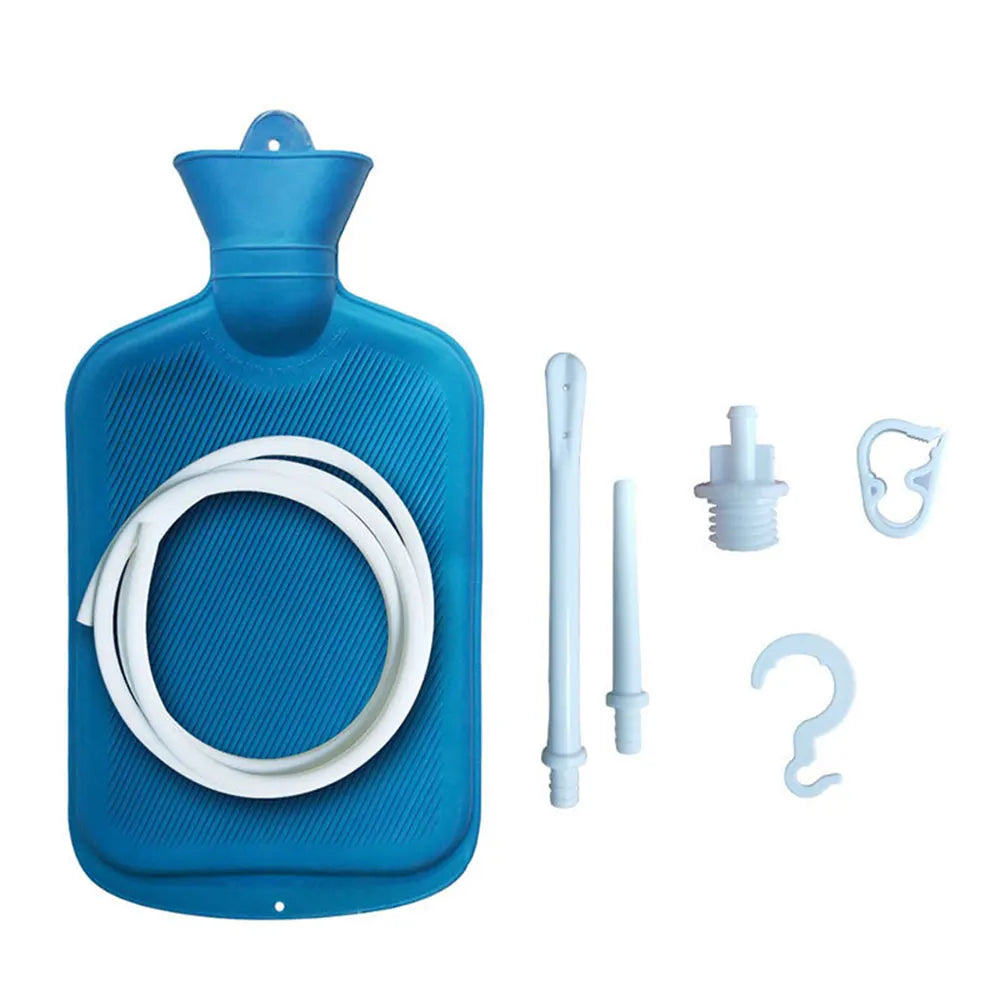 Enema Kit for Colon Detox Cleanse Enemas Enema Bag Long Silicone Hose 5 Multi-Size Reusable Tips Controlled Water Flow