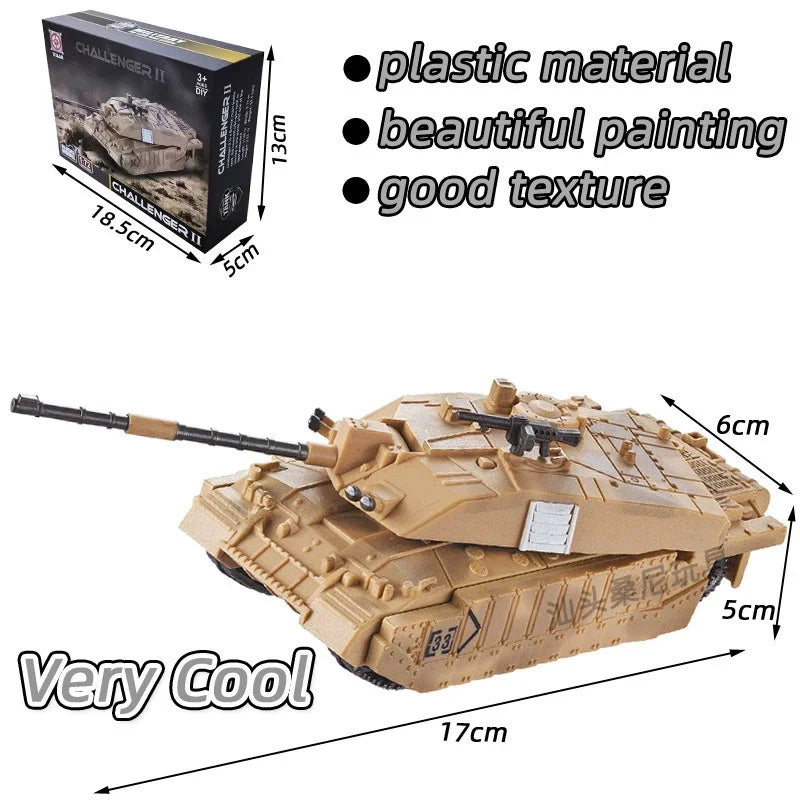 Tank Model KIT Building Blocks Military Series Main Battle Tank M1A2 T90 Leopard Challenger Model Toys For Boy Xmas Gift