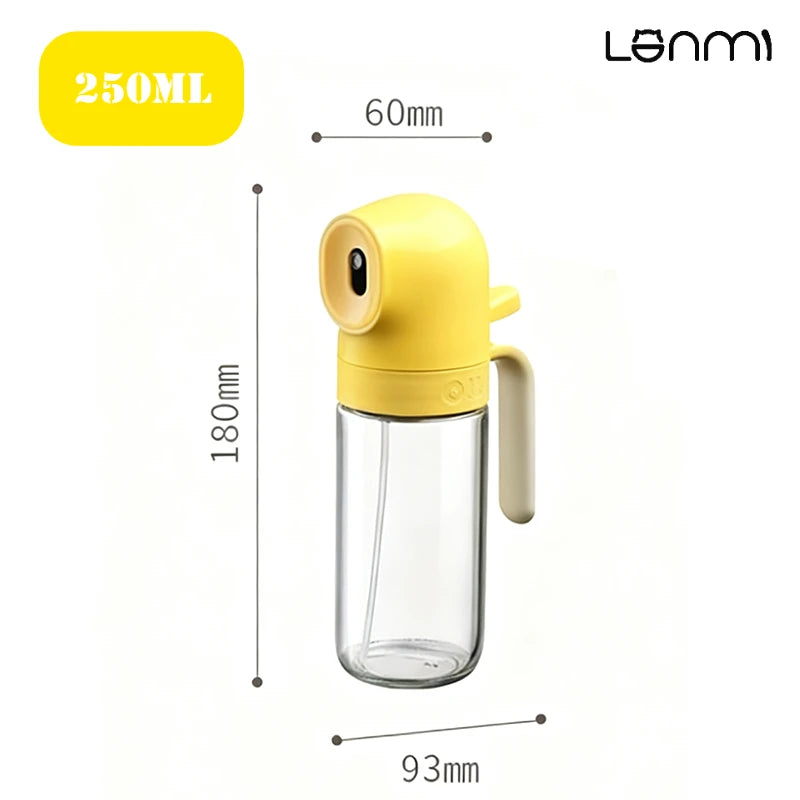 LANMI Press-type Sprayer Oil Bottle No oil leakage Glass+PP Material Precise Oil Control Portable 180/250ML Sprayer Oil Bottle
