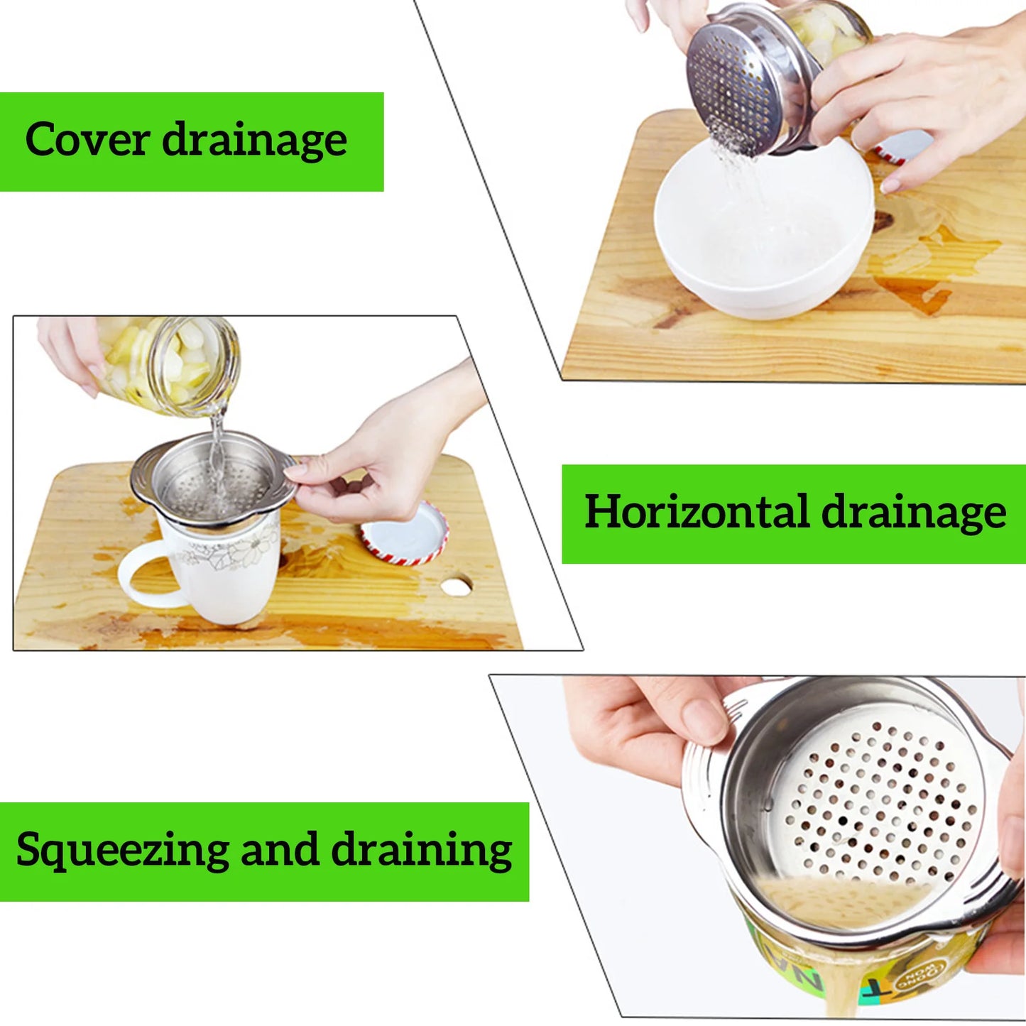 Universal Can Strainer Stainless Steel Can Colander Vegetable Fruit Can Strainer For Beans Vegetables Fruit Tuna