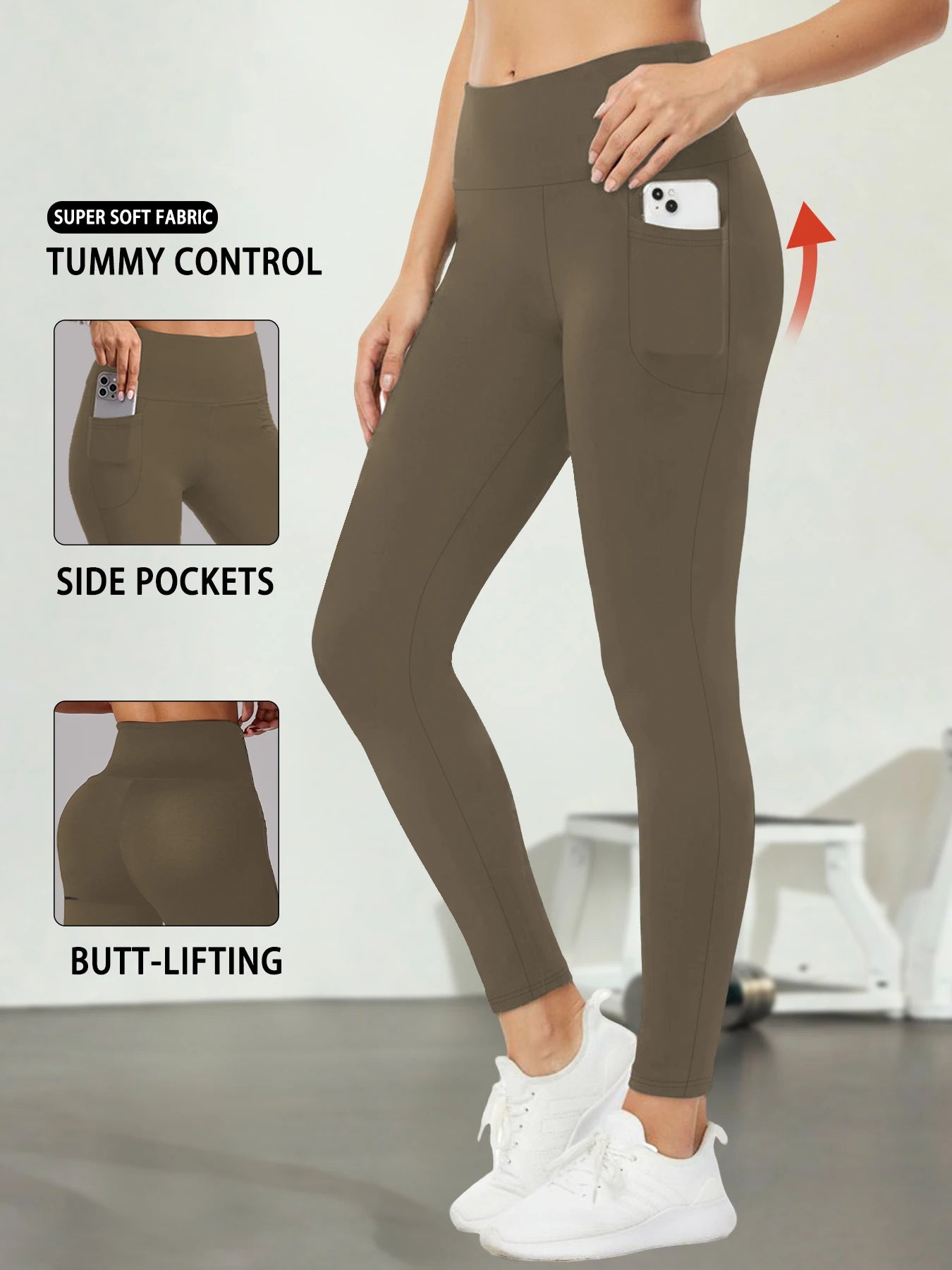 Women's Super Soft Leggings with Pockets, High Waisted Tummy Control for Yoga Workout and Casual Lounge Wear Comfort