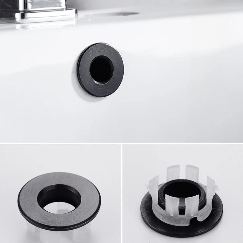 Six-foot Ring Insert Replacement Overflow Cover Black Silver Gold Vintage Bronze Brass Bathroom Basin Faucet Sink