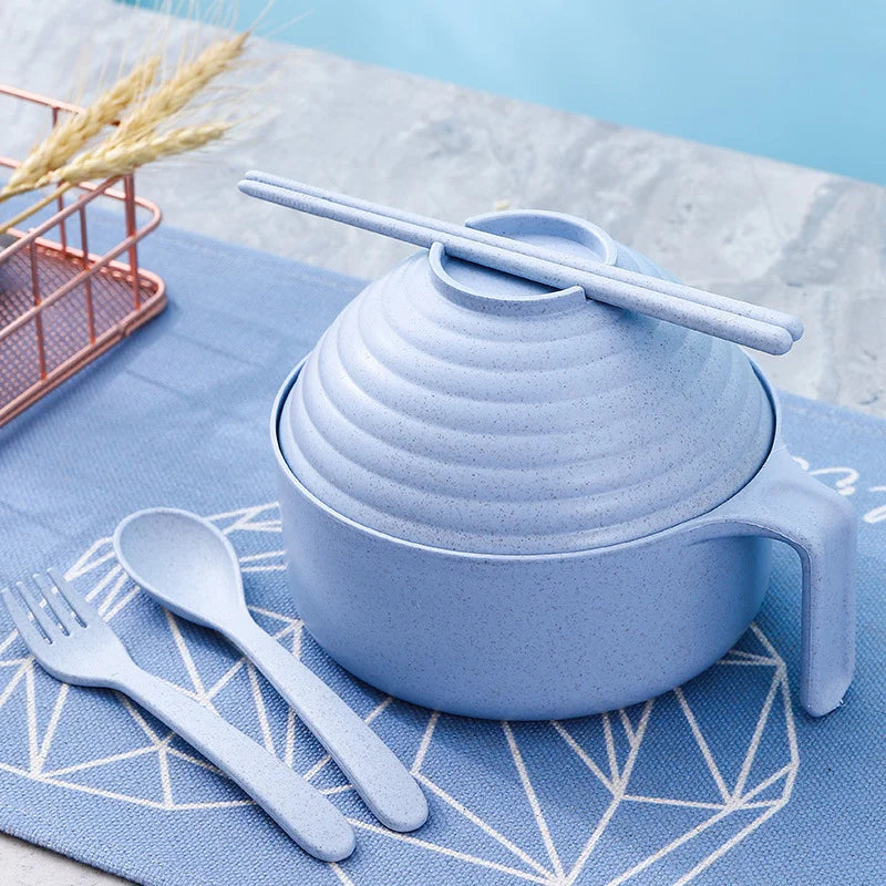 Ramen Bowl Set Ramen Noodles Bowl With Chopsticks Ramen Bowl Microwavable Cooker Bowl with Lid