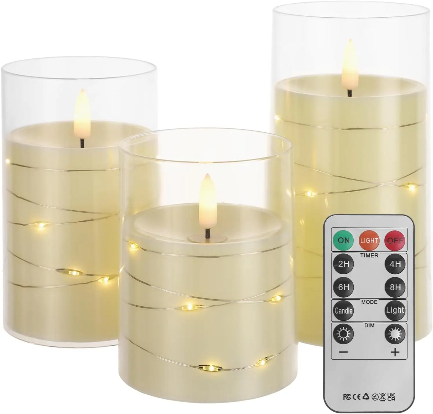 Flickering Flameless Candles Battery Operated Candles LED Candles with Remote Timer for Home Wedding Birthday Decor 3D Flame