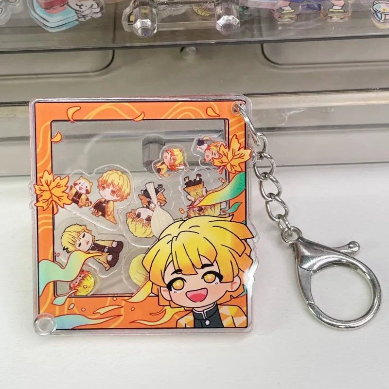 Demon Slayer Kamado Tanjirou Kamado Nezuko Tomioka Giyuu Anime Cartoon Peripherals Shake Pendant Gift Creative Backpack Keychain