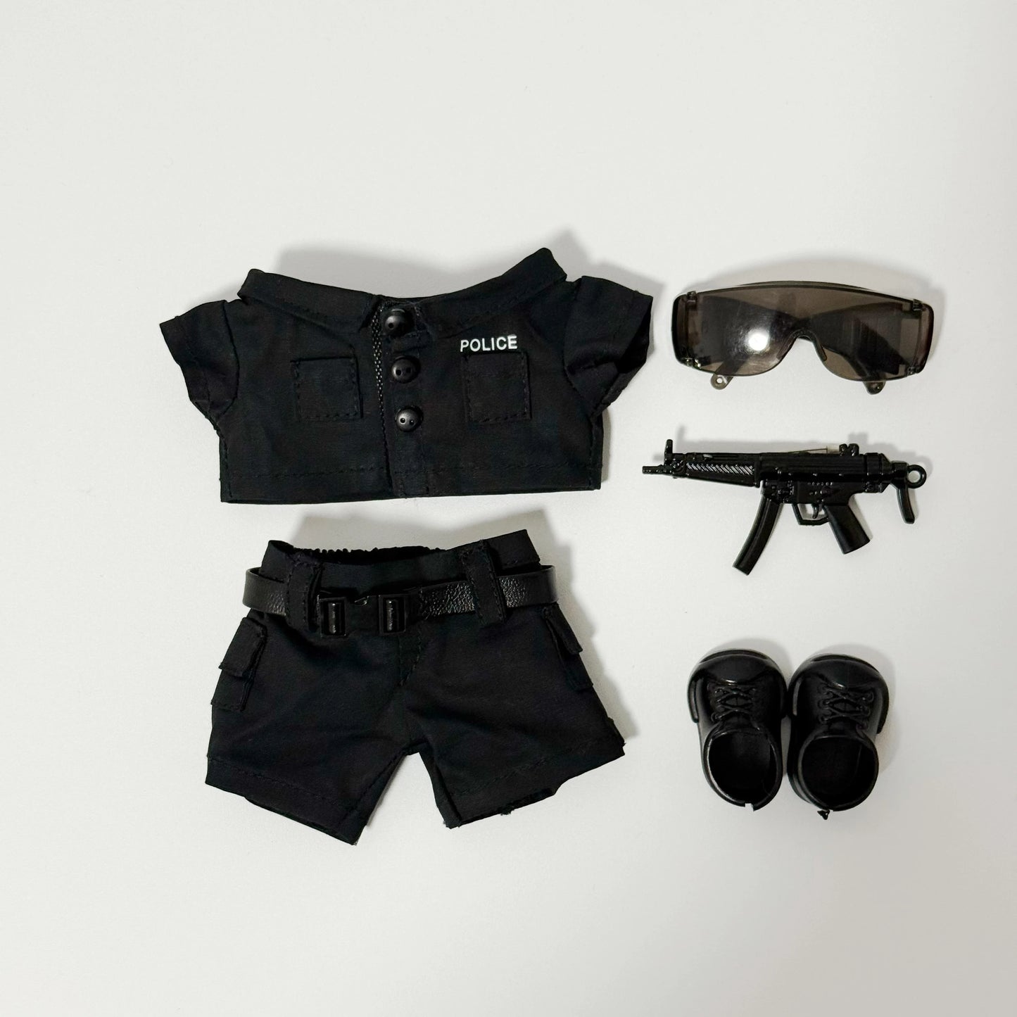 Labubu 3.0 Clothes Handsome Special Policeman Shirt Trousers Belt Shoes Set Mini Plush Doll Clothing Fashion Doll Accessories