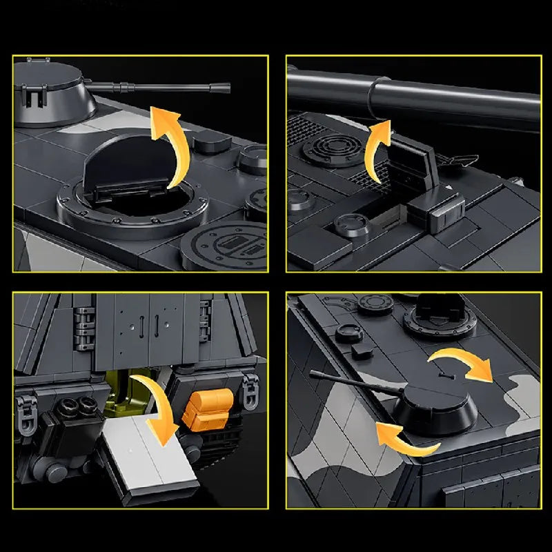 1836PCS E100 Tank Destroyer Military Building Blocks Set Collectible Technik Tanks Assembly Model Kit Adults DIY Toys Gifts