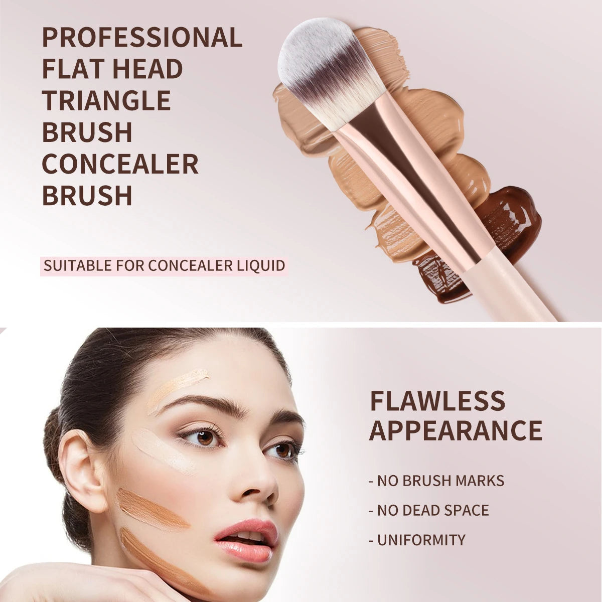 MAANGE 8pcs Makeup Brush Set Including Powder Blusher Foundation Makeup and Contour Brush Portable Travel Set for All Skin Types