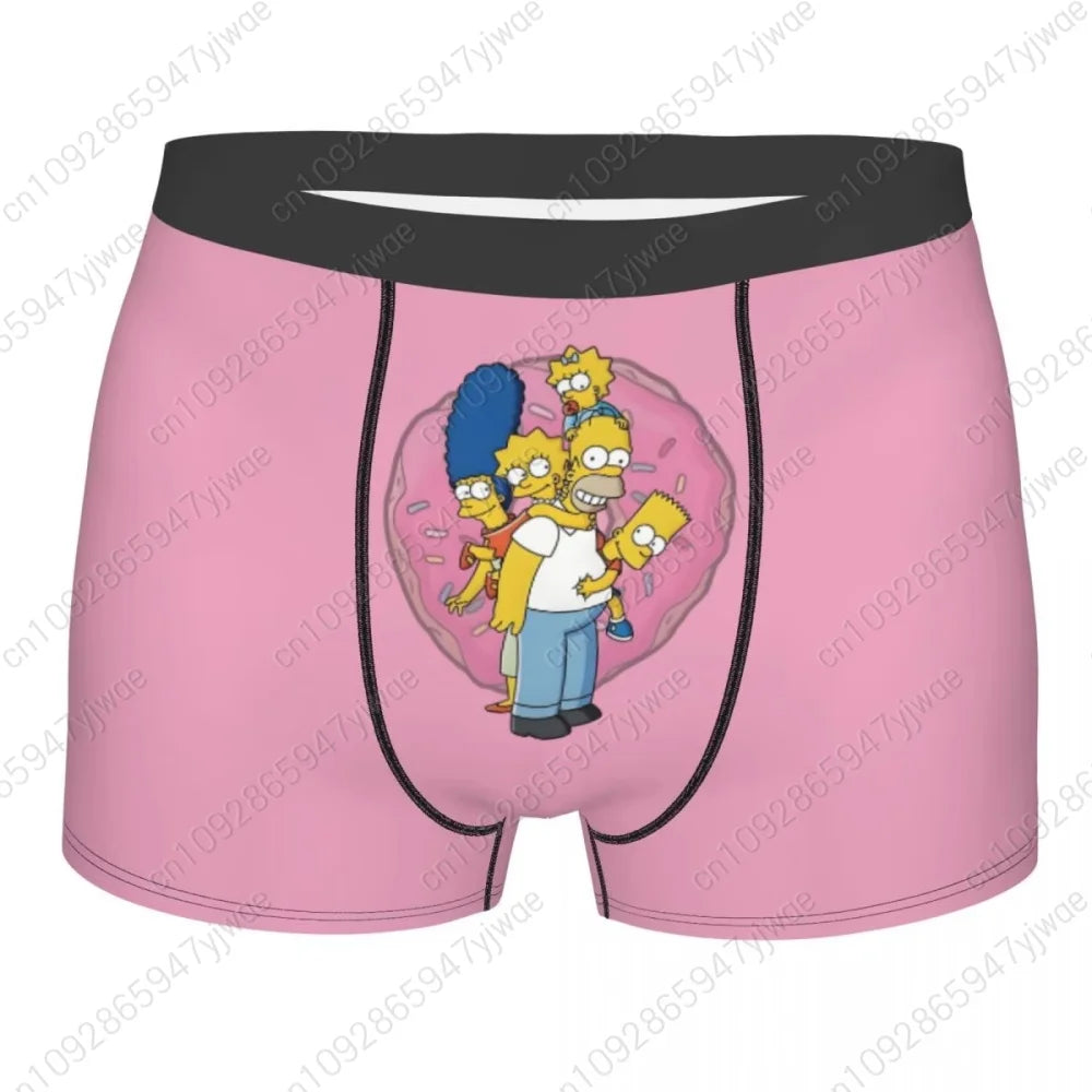 Summer Men's Cool S-Simpsons Boxers Shorts Panties Men's Underpants Stretch Animated Sitcom Briefs Underwear Shorts men clothing