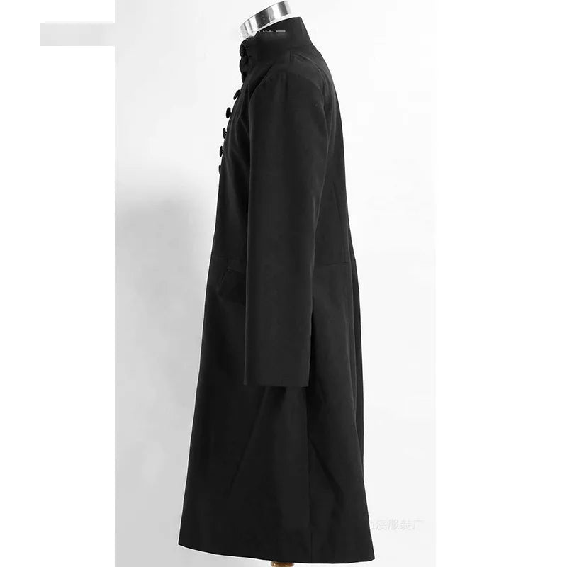 Movie Professor Severus Snape Cosplay Costume Anime Hogwartes School Black Cloak Robe Halloween Carnival Party Uniform Suits