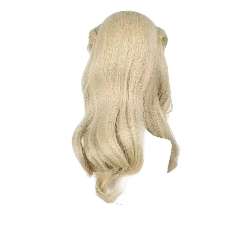 Glinda The Good Witch Cosplay Wig - Elegant Linen Blonde Side-Swept Curly Hair for Outdoor Costume Events Elegant and Beautiful