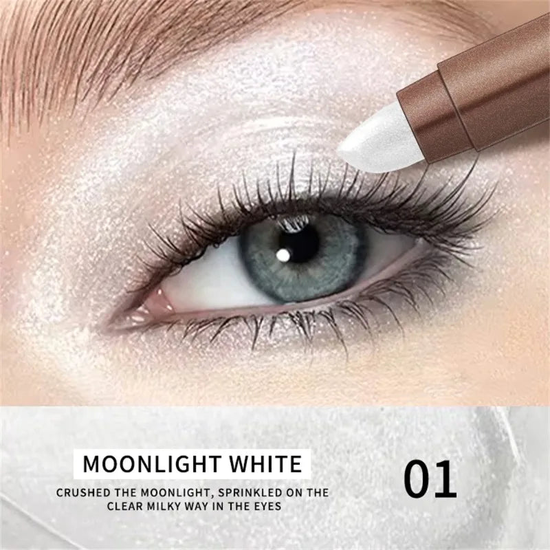 Double Head Waterproof Eyeshadow Stick Long Lasting High Pigmented Shimmer Glitter Neutral Brown Crayon Eye Shadow Pencil Makeup