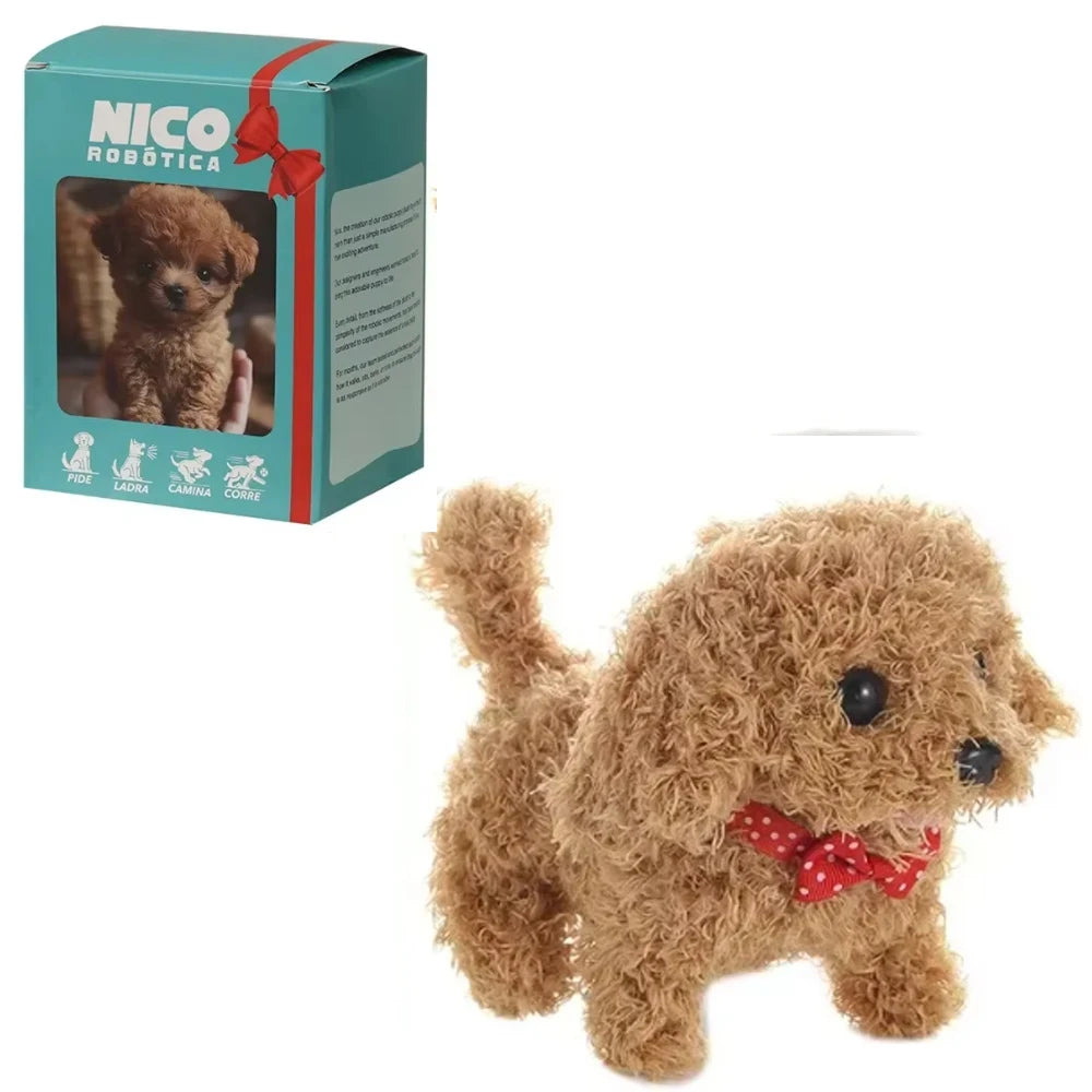 2025 hot Fashion Plush Robot Puppy Interactive Walking Simulated Puppy Barking Tail Wagging Educational Gift Chilren