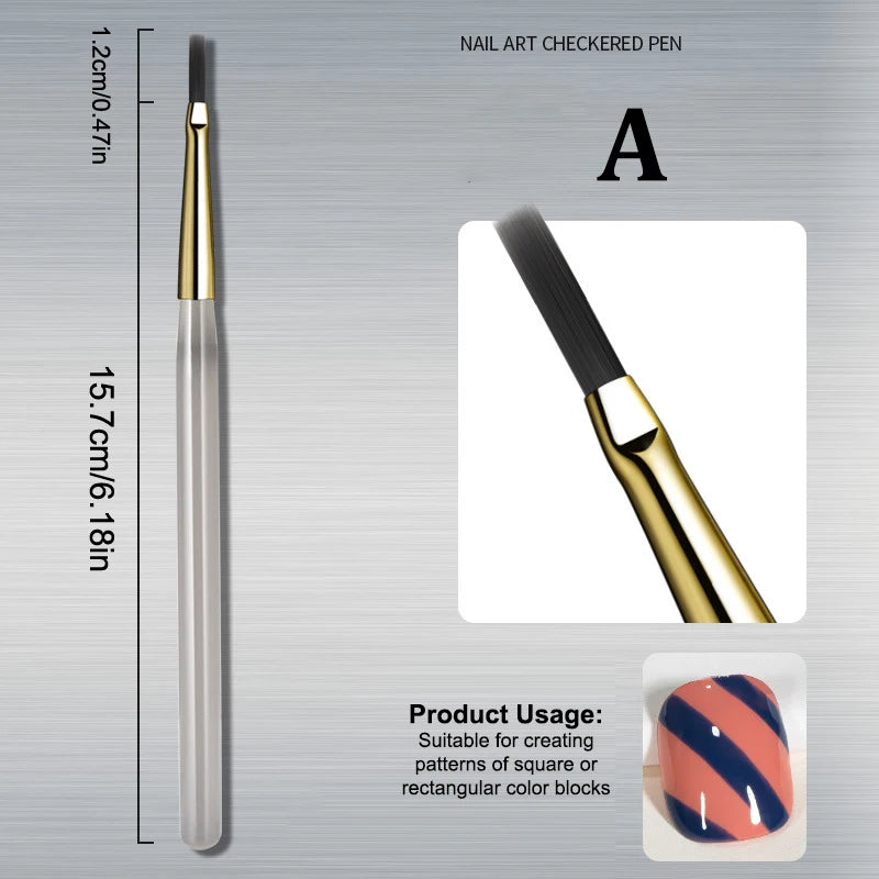 Nail Art Painting Brush Acrylic Lines Pen Stripes Grid Flower Butterfly Drawing Watercolor Brushes UV Gel DIY Design Manicure