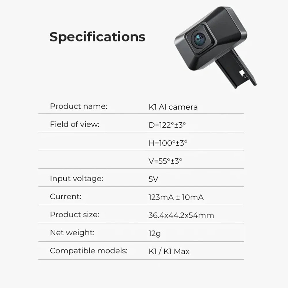 Creality K1 Max AI Camera HD Quality Intelligent Assistant Support Real Time Viewing Lapse Filming for K1/K1C/K1 SE 3D Printer