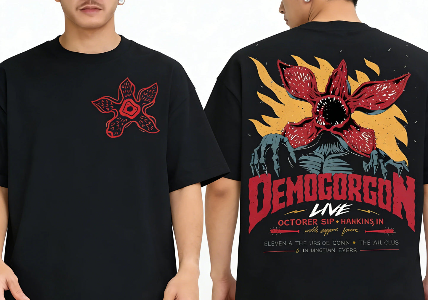 Unisex Things Demogorgon Pattern T-shirt made of 100% pure cotton and soft, suitable for movie and TV fans, anti fading,gift