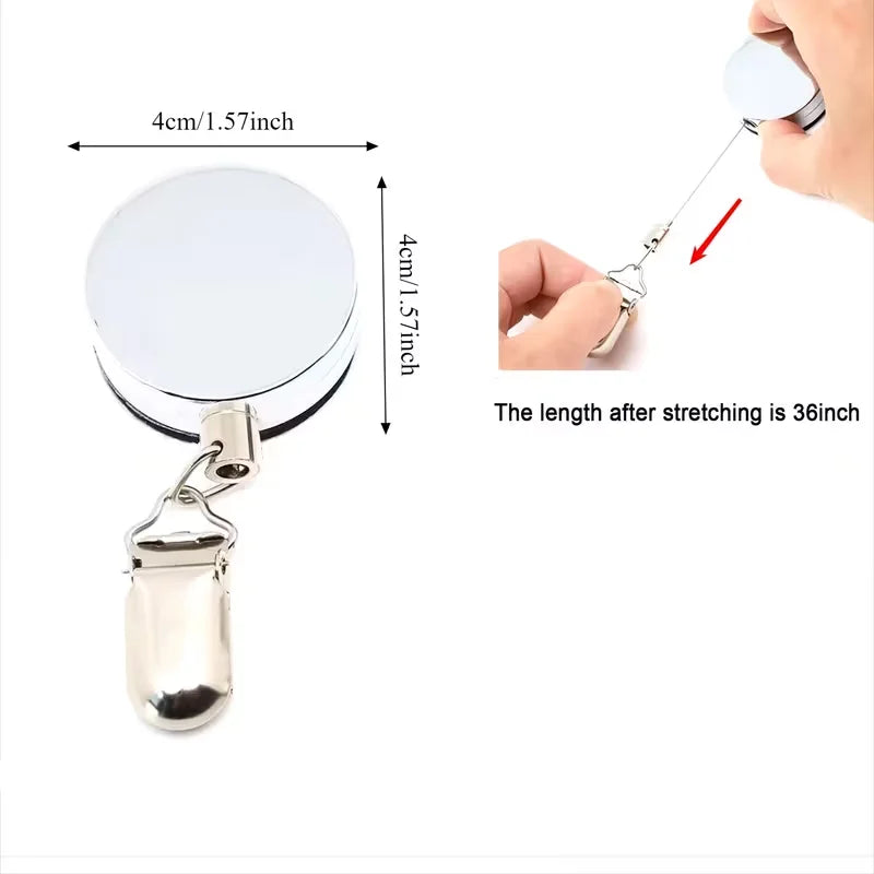 1PC Automatic Retractable Towel Rack No-Drill Self-Adhesive Wall Mounted Hand Towel Holder with Stainless Steel Cable Clamp