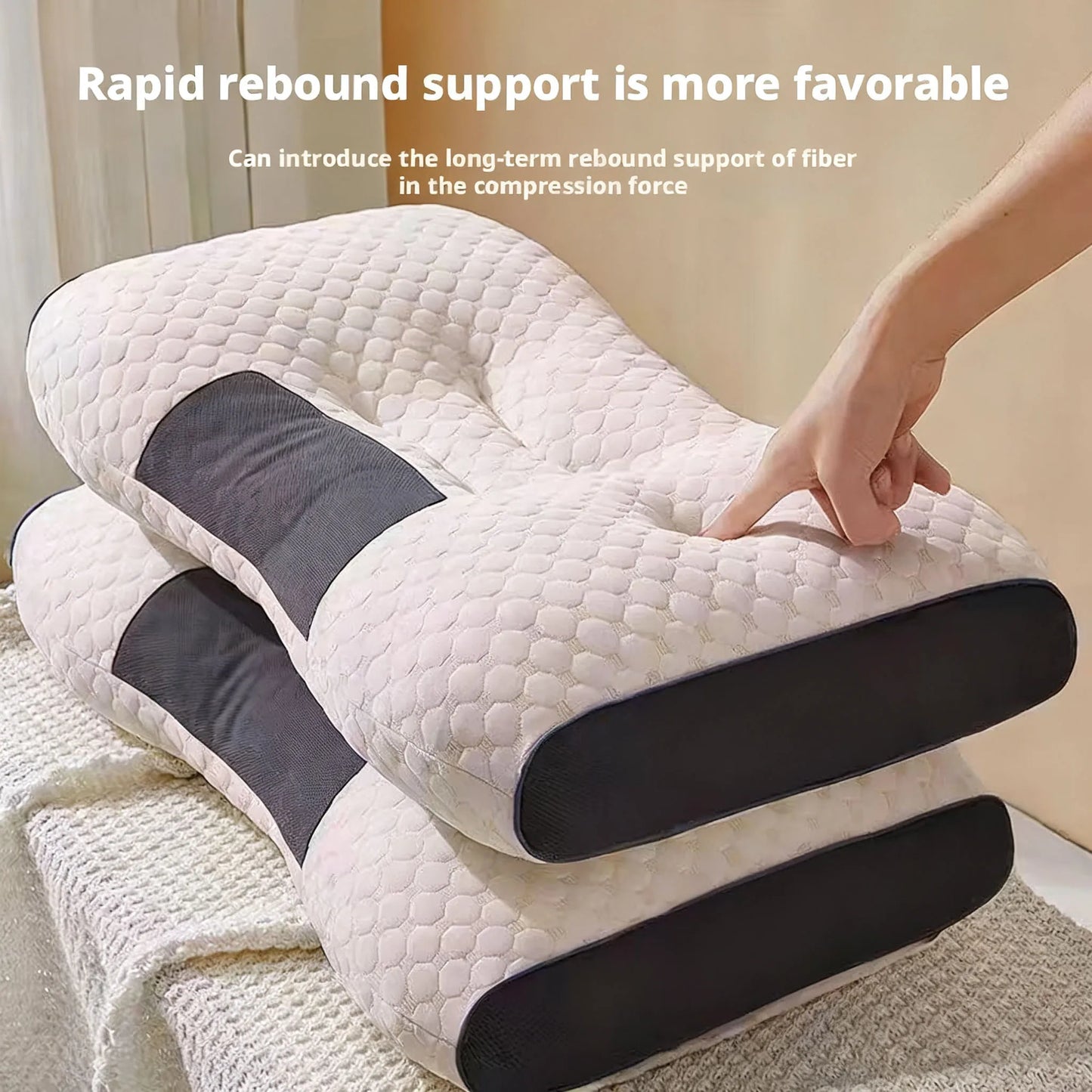 2025 NEW Honeycomb massage pillow pillow to protect cervical vertebra to help sleep home pillow core antibacterial and anti-mite
