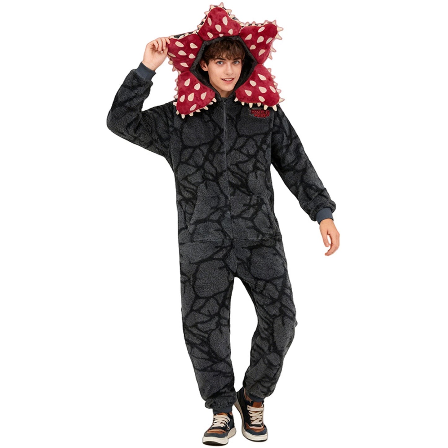 Adult Kids Demogorgon Pajamas Cosplay Costume Flannel Onesie For Boys Girls Soft Stranger Christmas Cozy Holiday Night Jumpsuit