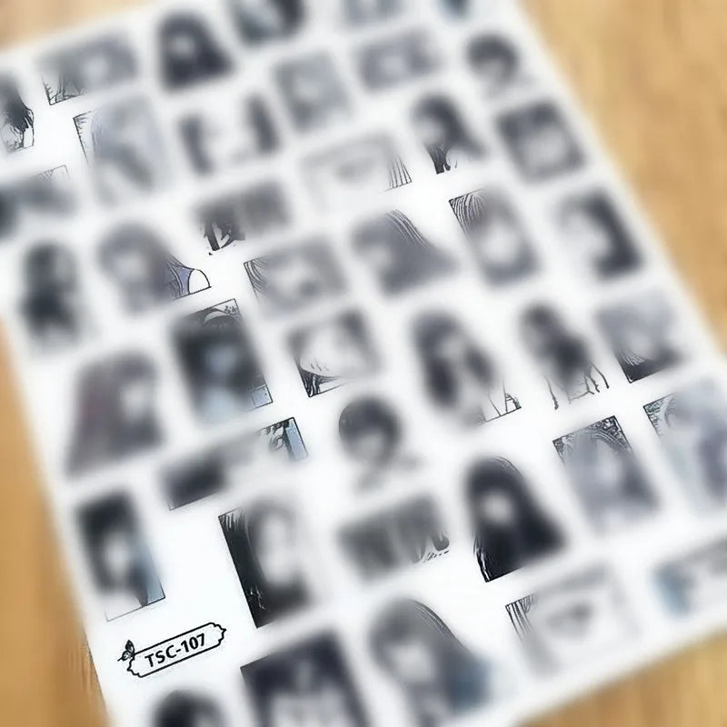 Anime JoJos Bizarre Adwenture Design 3D Decoration Sliders DIY Back Glue Self Adhesive Nail Art Sticker TSC 133