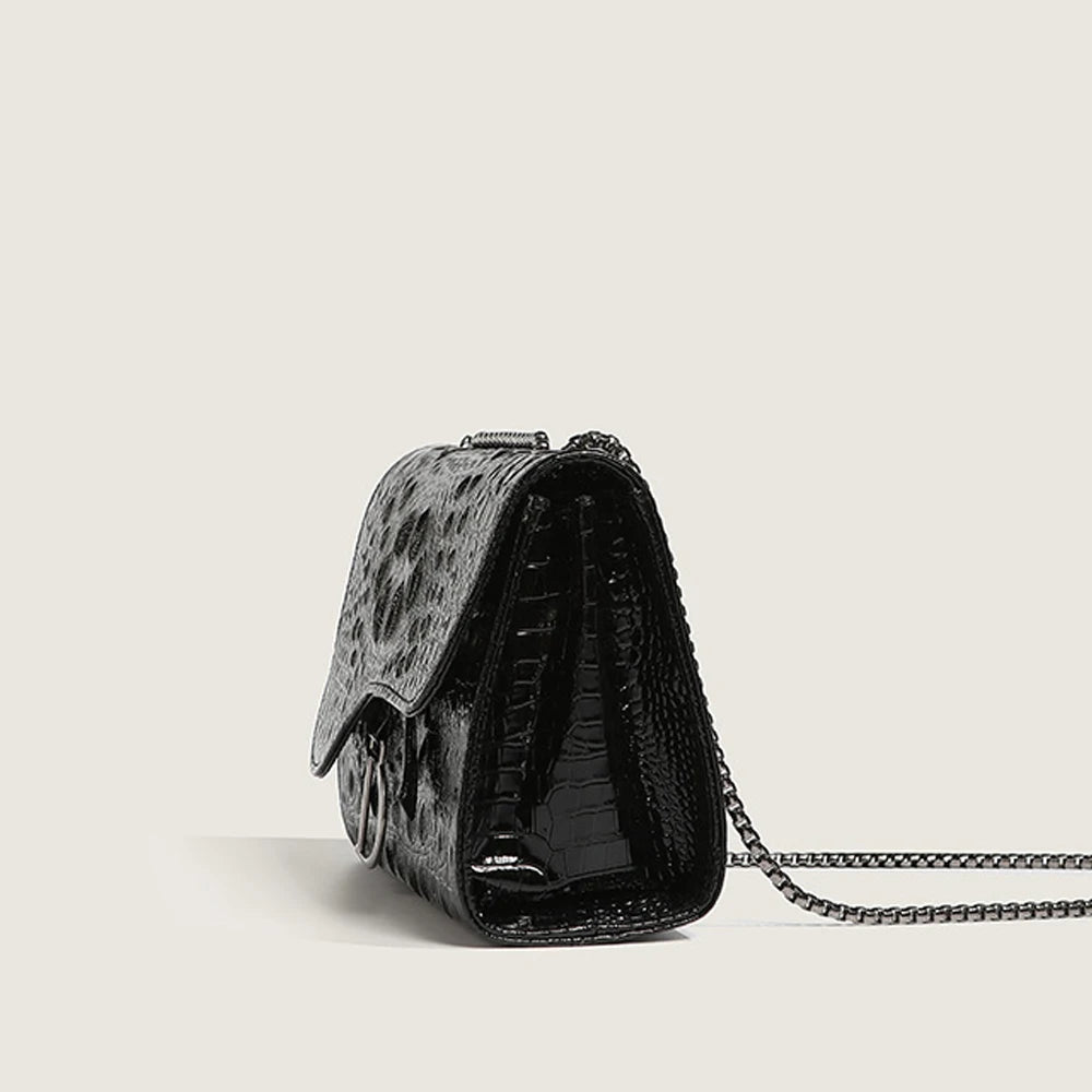 2025 Fashion Crocodile Pattern Chain Crossbody Bag Shoulder Bag Summer New Small Square Bag