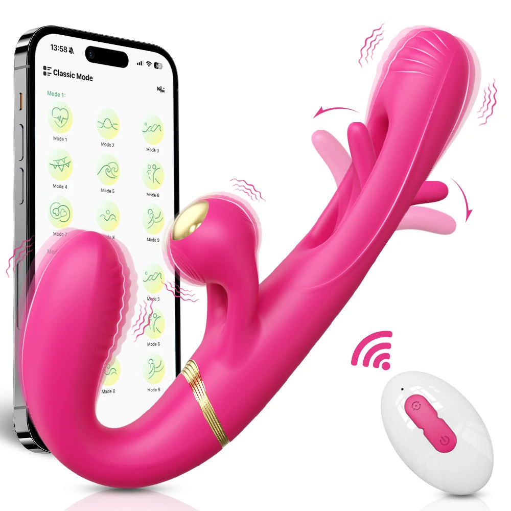 Wireless 3 in 1 Dildo Vibrator Double-Ended Vibrators for Women Lesbian G-Spot Dildos Couples Female Masturbator Adults Toy 18+