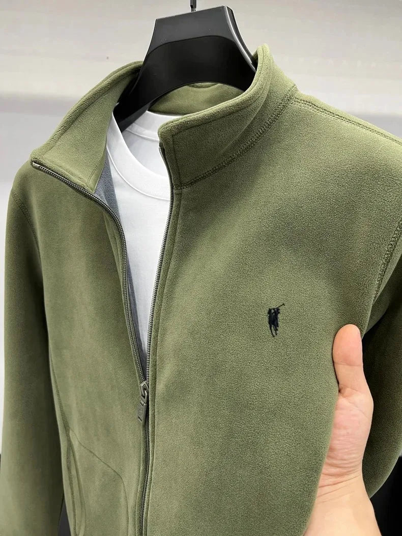 High end brand cardigan sweatshirt men's 2025 new designer fashion Paul embroidery plush coat autumn warm and thick casual jacke