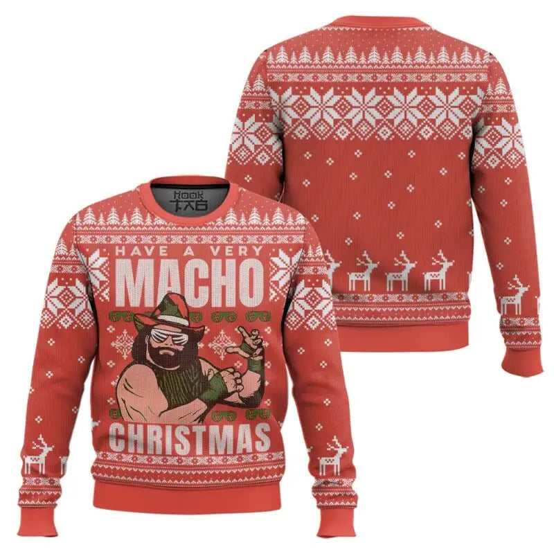 Macho Man The Cream of the Crop Pro Wrestling Ugly Christmas Sweater for Men Holiday Party Xmas Pullover Family Christmas Gift