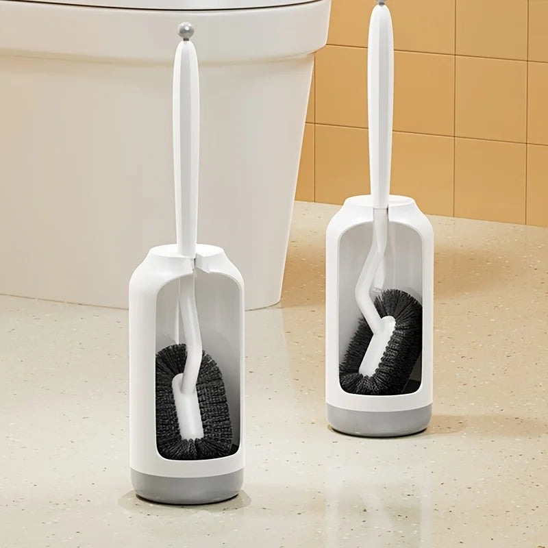 Toilet brush set with base, ergonomic long handle deep cleaning, toilet brush, quick assembly, ventilation base, bathroom tools