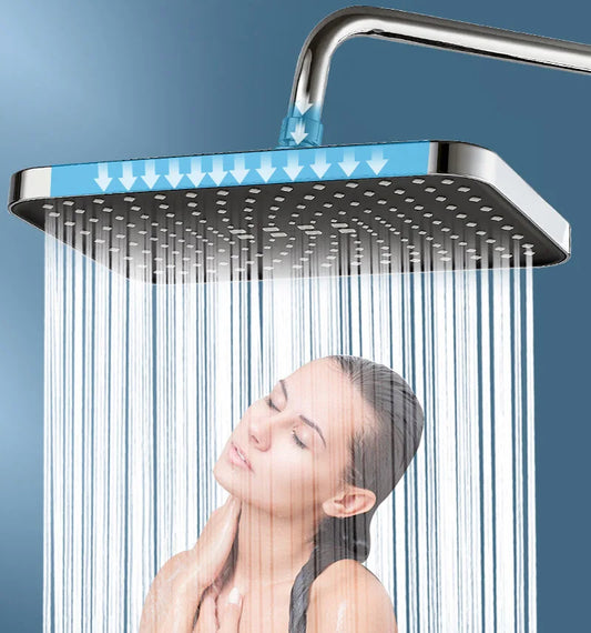 Booster Rain Shower Head 360° Rotation Water Saving New 30cm Large Size High Pressure Overhead Rain Shower Head Large Flow