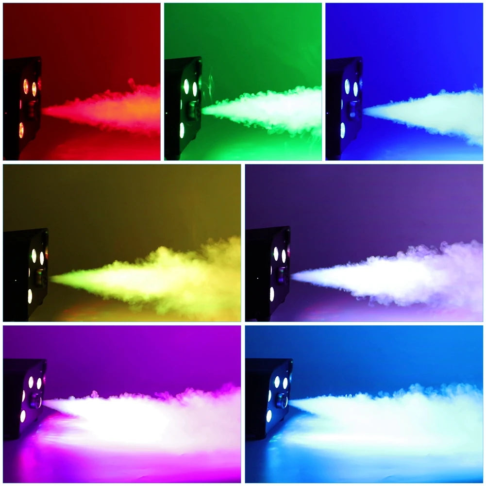 500W 5PCS RGB LED Smoke Machine Wireless Remote Control Fogger Machine Stage Effect Light For Christmas Party Halloween DJ Party
