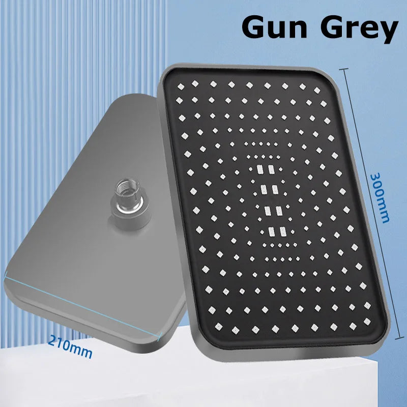 Booster Rain Shower Head 360° Rotation Water Saving New 30cm Large Size High Pressure Overhead Rain Shower Head Large Flow