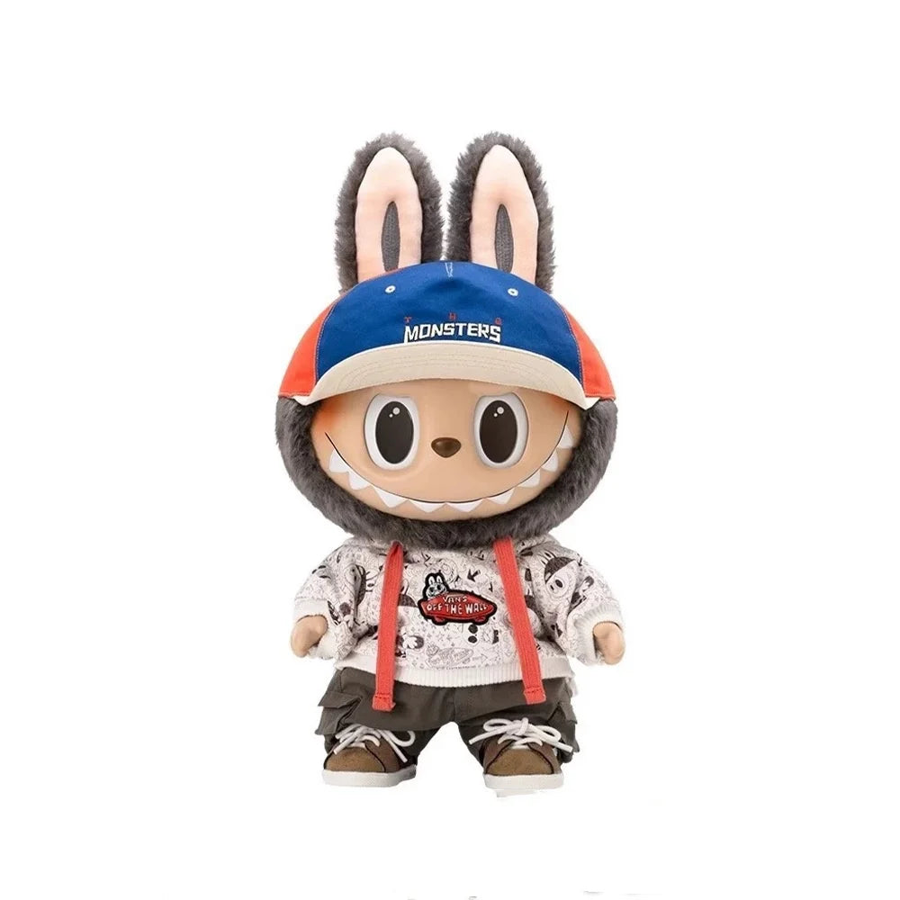 POP MART X VANS Collaboration Original LABUBU Vinyl Plush Doll, Trendy Collectible Gift for Display
