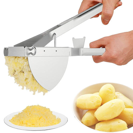 LMETJMA Potato Ricer Stainless Steel Potato Masher Heavy Duty Potato Ricer Masher For Baby Food Fruit Vegetable Juicer KC0154