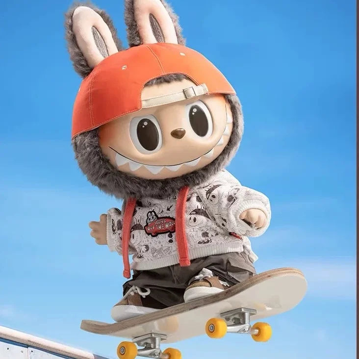 POP MART X VANS Collaboration Original LABUBU Vinyl Plush Doll, Trendy Collectible Gift for Display