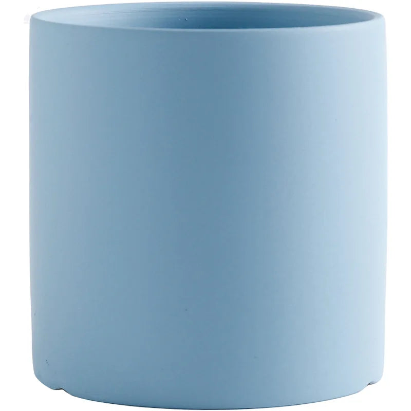1pc New Style Pure Color Ceramic Flower Pot Home Decoration Succulent Ceramic Plants Pot Plants Holder Not Include Tray