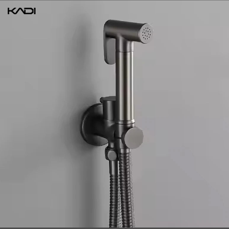Portable Brass Hand-Held Bidet Sprayer Single Cold Shower Cover with Perforated Jet for Toilet Cleaning for Bathroom Use