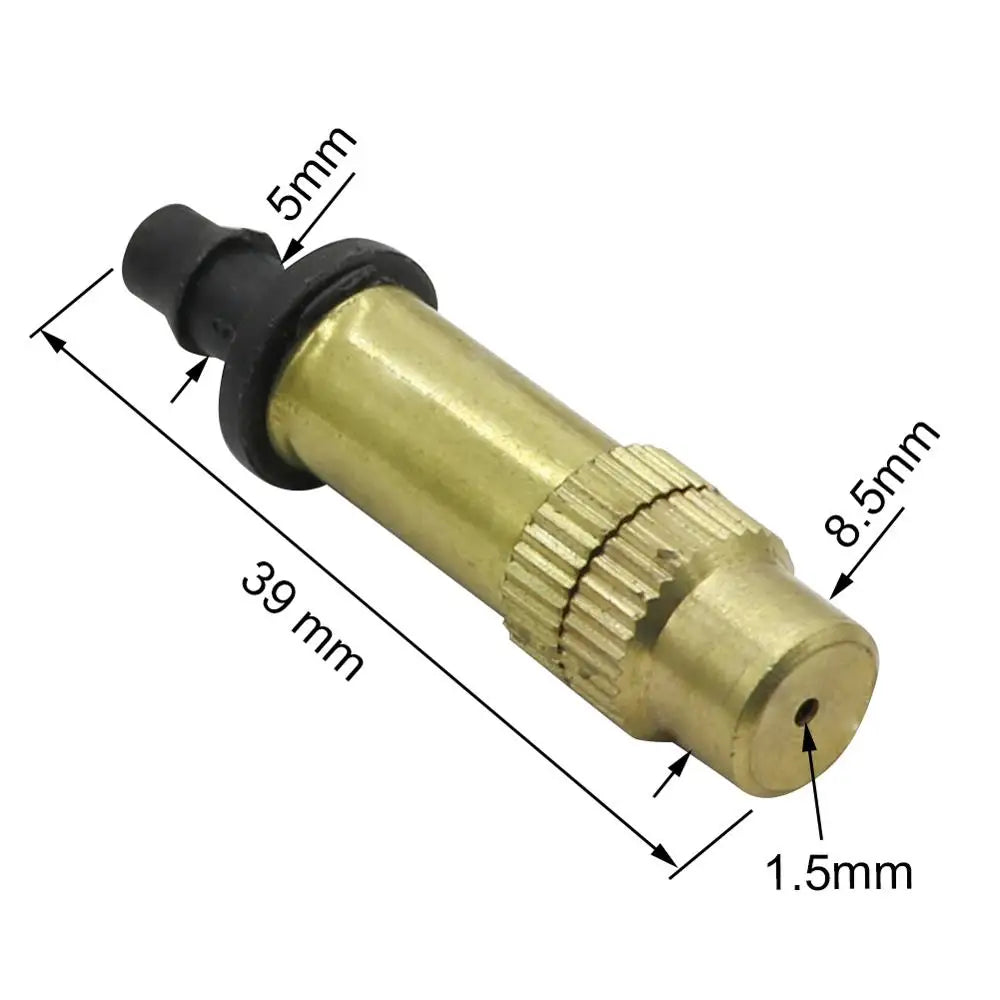 5 Pcs Garden Watering Irrigation Cooling Atomization Sprinklers Adjustable Brass Mist Particles Fine Mist Connection 4/7 Hose