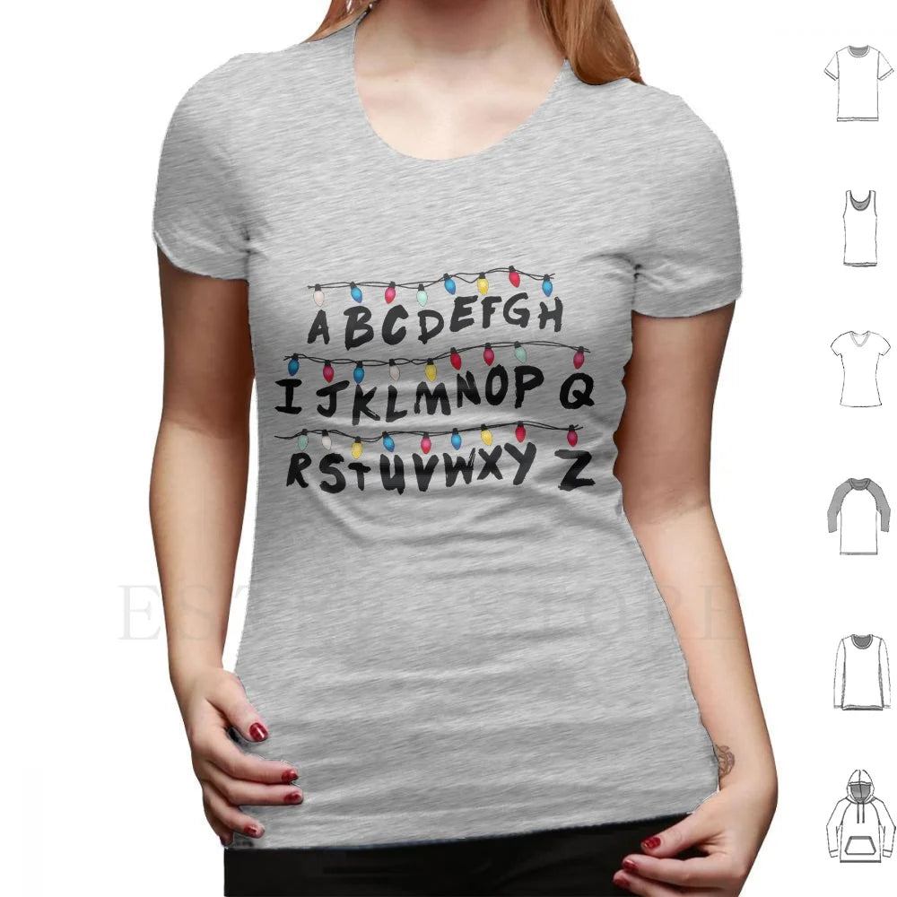 Stranger Christmas Lights T Shirt Print Cotton Things Christmas Lights