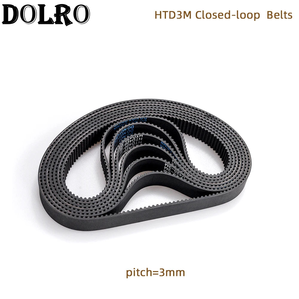 Arc HTD 3M Timing belt C=501 504 507 510 513 519 522 525 531 537 width 6/9/10/12/15/20mm Rubbe Closed Loop Synchronous pitch 3mm