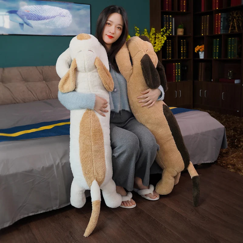 150CM Lovely Soft Down Cotton Dog Plush Pillow Doll Stuffed Pet Doll  Sleep Pillow Accompany Gift for Girlfriend