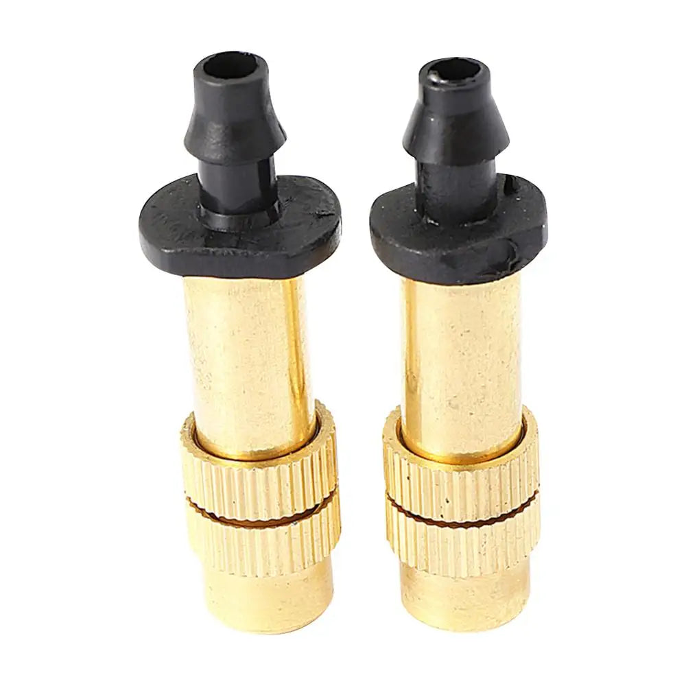 5 Pcs Garden Watering Irrigation Cooling Atomization Sprinklers Adjustable Brass Mist Particles Fine Mist Connection 4/7 Hose