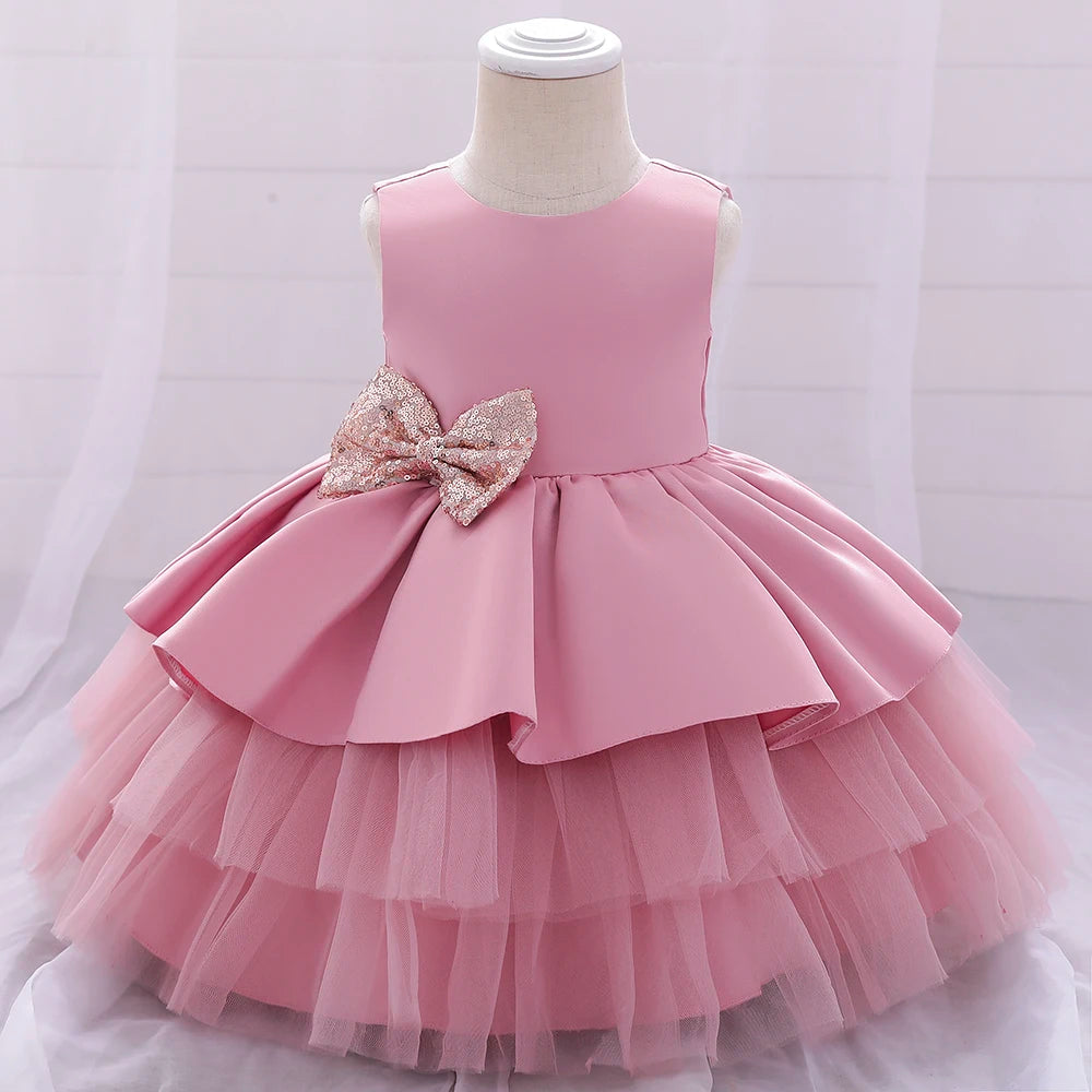 Infant Baby Girl Christmas Dresses Sequin Bow Princess Dress For Girls Birthday Wedding Party Dress Children Evening Clothes