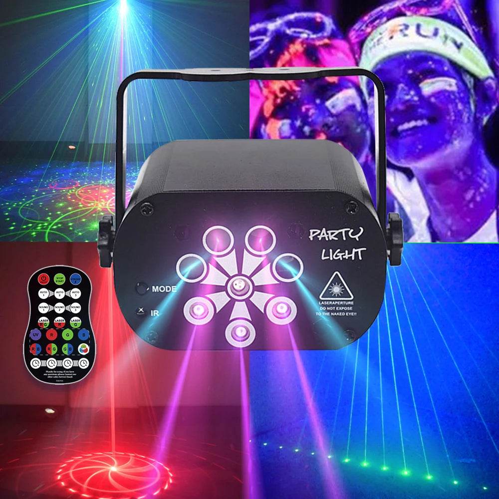 Mini Stage Light Led Dj Disco Laser Projector With Remote Control Professional Stage Lighting Effect for Wedding Home Party Lamp