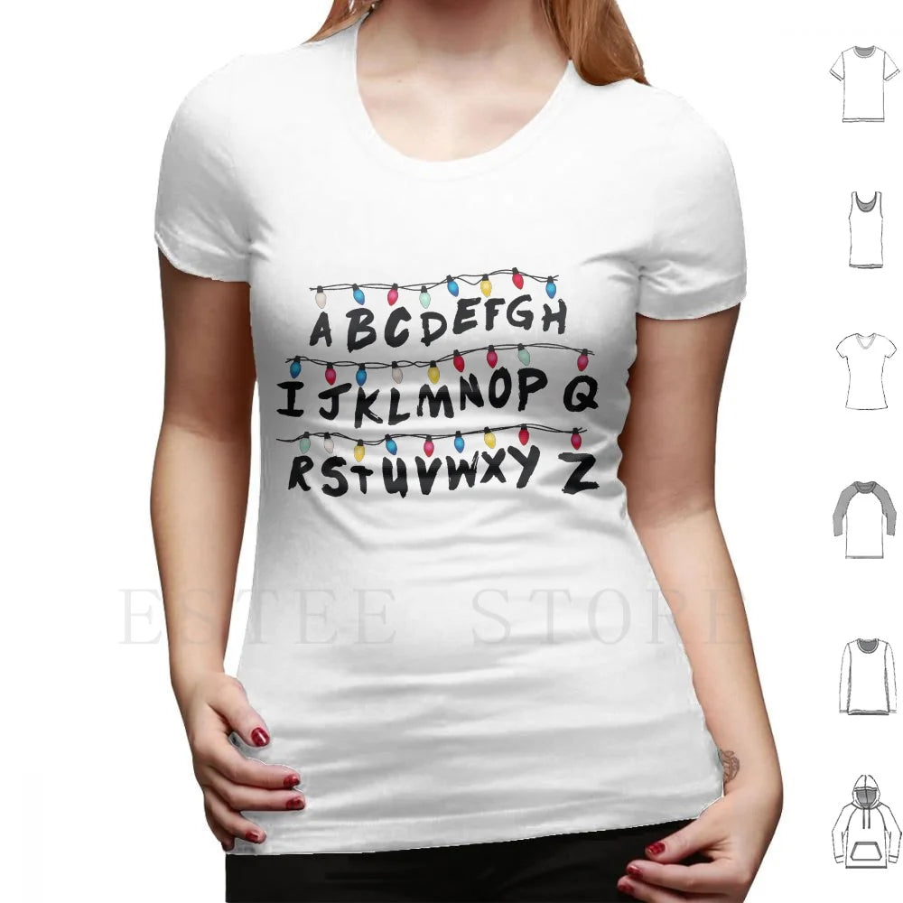 Stranger Christmas Lights T Shirt Print Cotton Things Christmas Lights