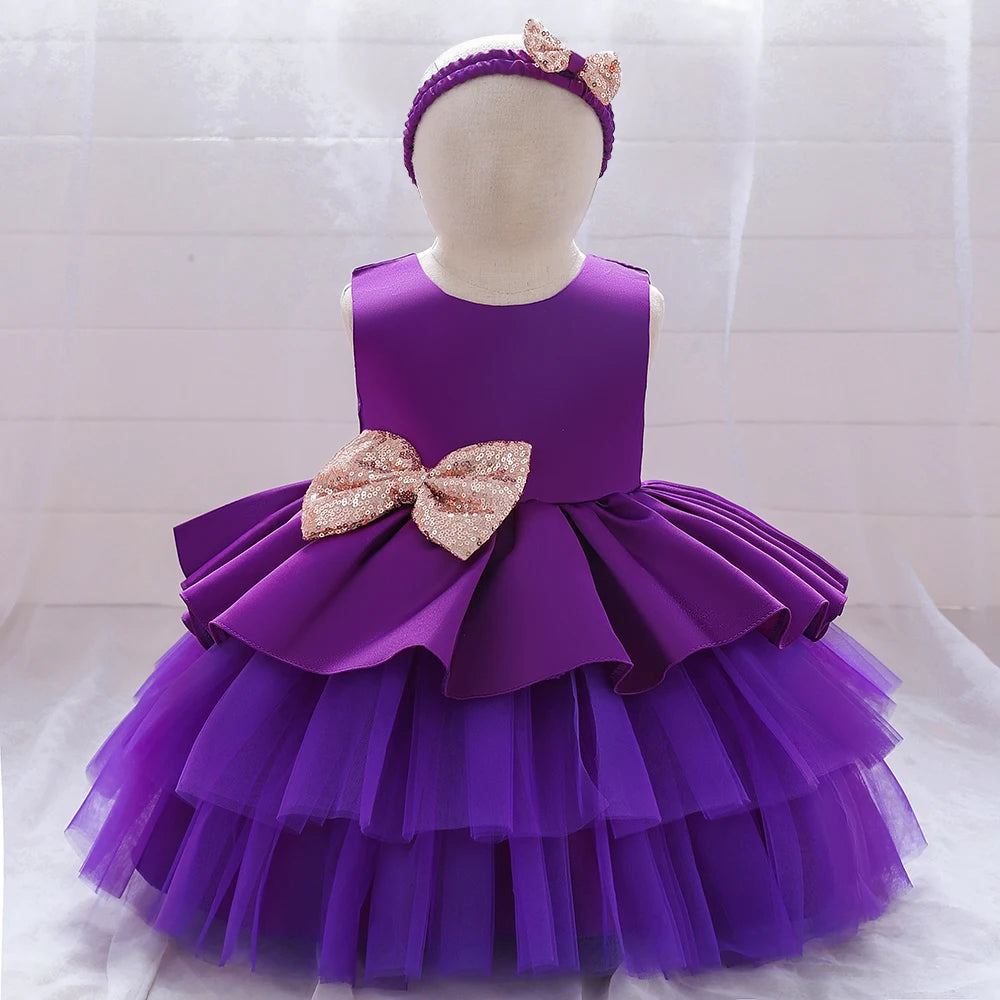 Infant Baby Girl Christmas Dresses Sequin Bow Princess Dress For Girls Birthday Wedding Party Dress Children Evening Clothes